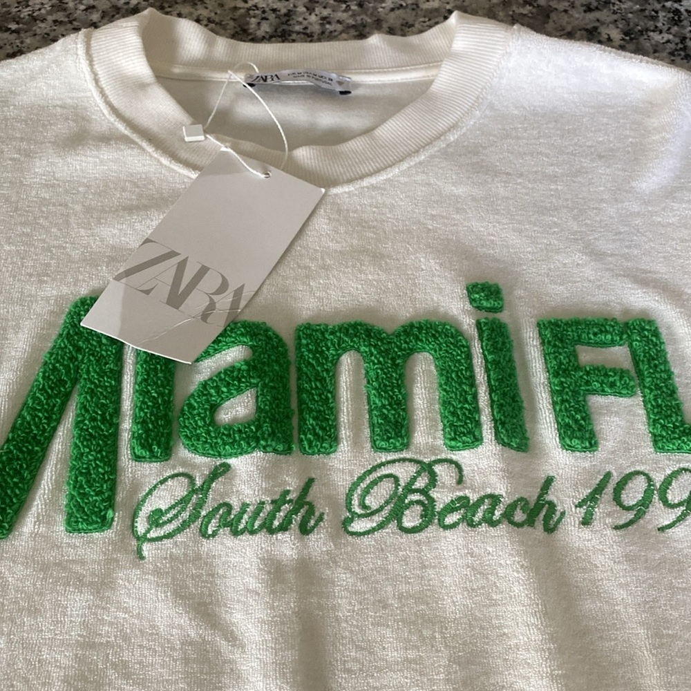 NWT ZARA MIAMI sweatshirt - Picture 5 of 6